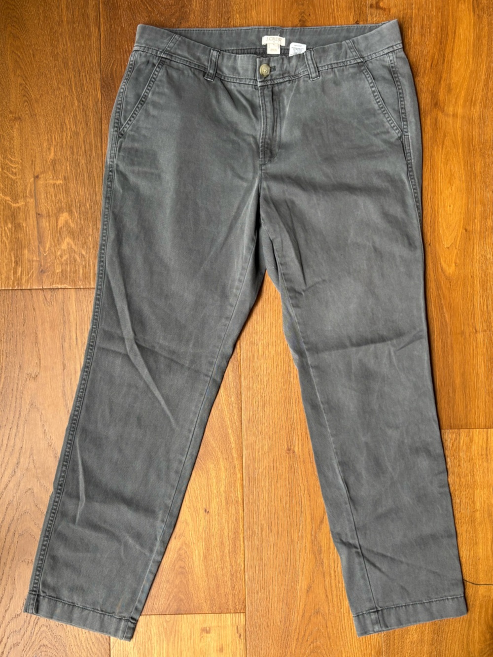 J. Crew Mid Rise Classic Ankle Length Pants Gray Size 4 Soft 100% Cotton